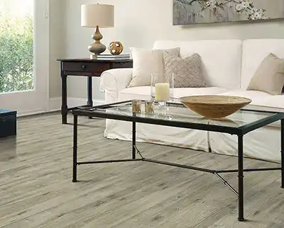 Luxury Vinyl Plank in apartment unit for blog Top 8 Commercial Flooring Types by Omega Contracting & Consulting