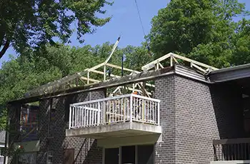 Roof replacement on Omega Contracting commercial construction services webpage