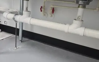 Plumbing installation – New commercial plumbing lines installed in the Graze Craze Ellicott City kitchen build-out.